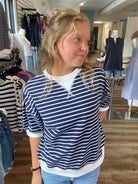 Shop Dockside Striped Pullover- at Ruby Joy Boutique, a Women's Clothing Store in Pickerington, Ohio