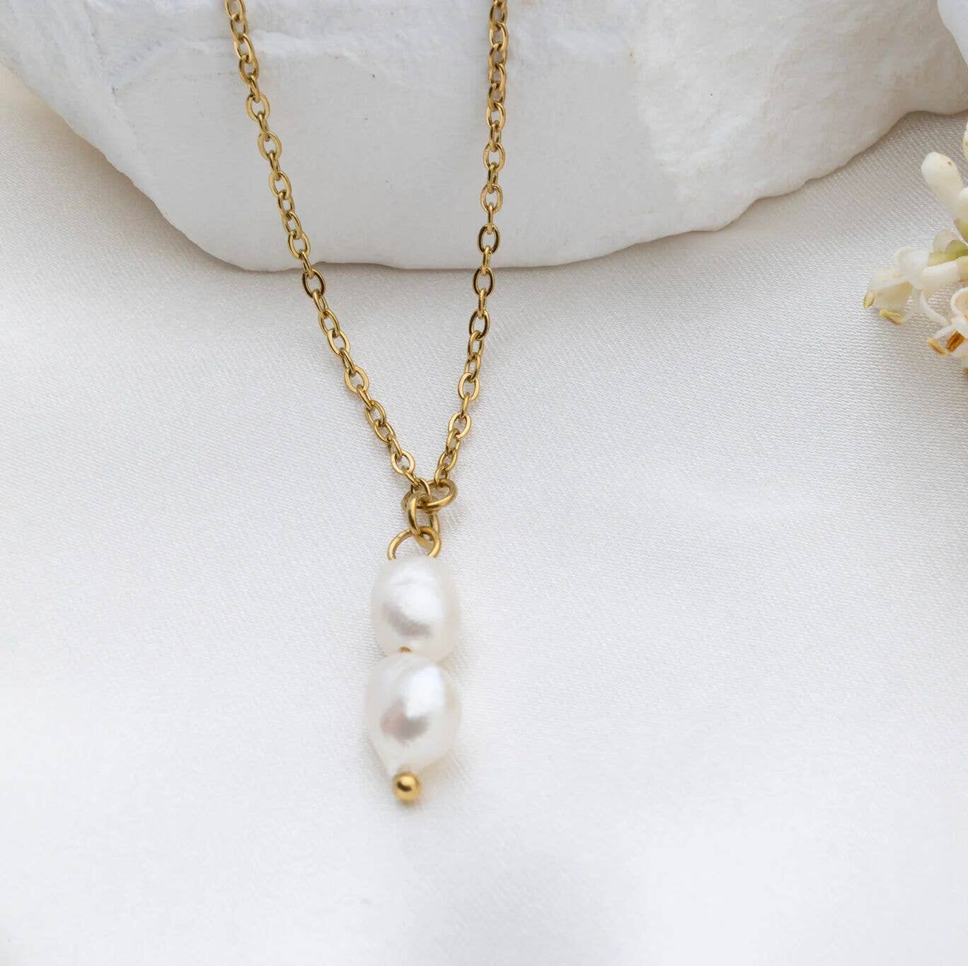 Shop Double Freshwater Pearl Charm- at Ruby Joy Boutique, a Women's Clothing Store in Pickerington, Ohio