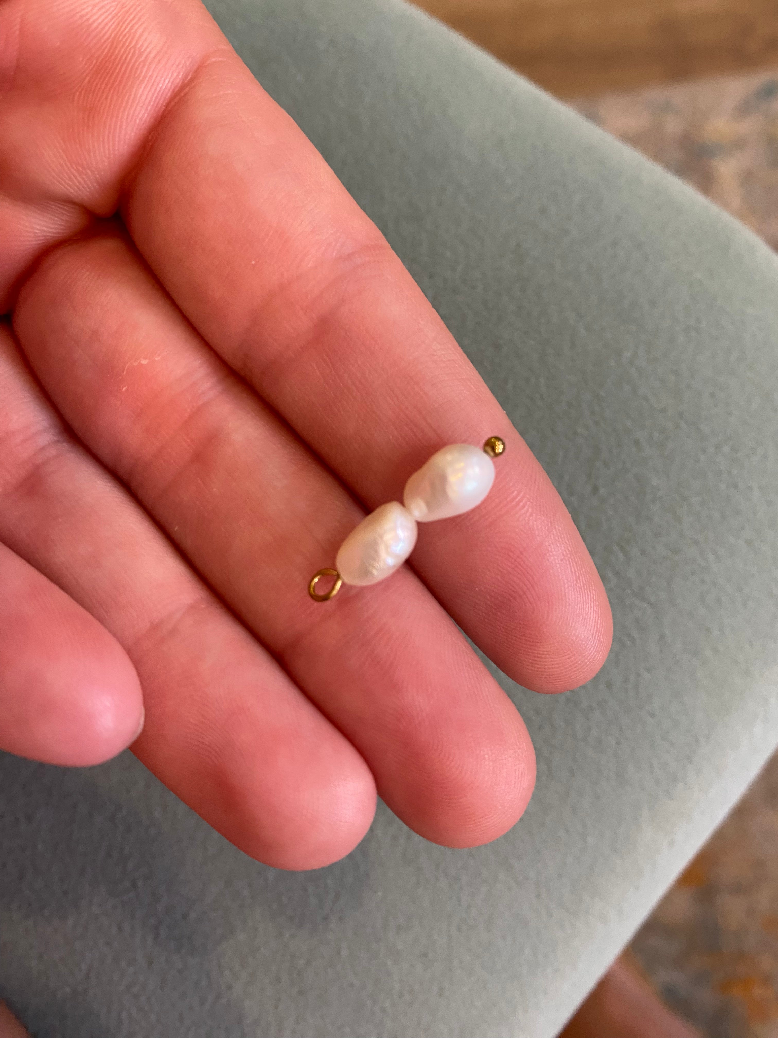 Shop Double Freshwater Pearl Charm- at Ruby Joy Boutique, a Women's Clothing Store in Pickerington, Ohio
