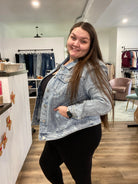 Shop Dream On Denim Jacket | Cello- at Ruby Joy Boutique, a Women's Clothing Store in Pickerington, Ohio
