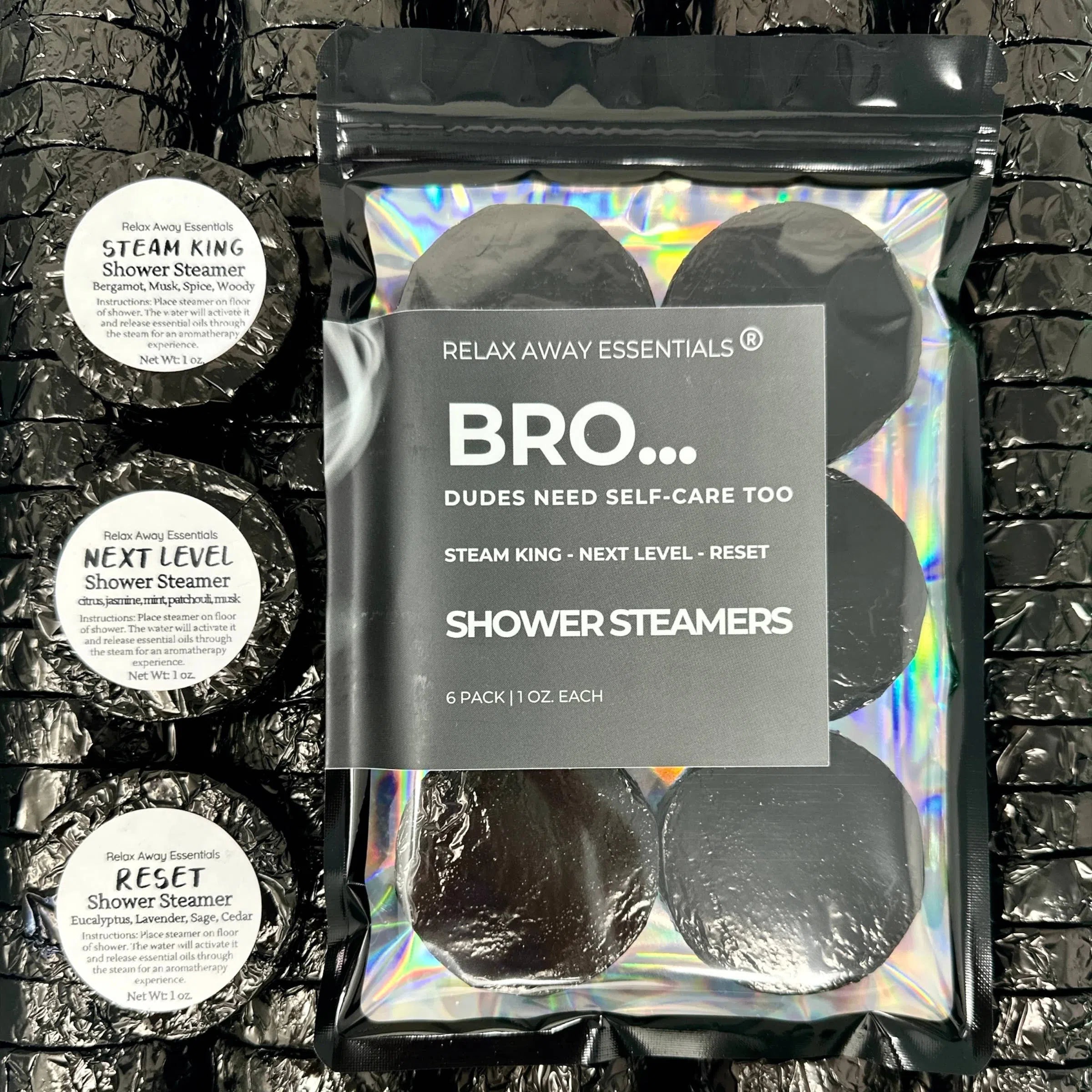 Shop Dudes Need Self-Care Too Shower Steamers 6 Pack - Made in USA- at Ruby Joy Boutique, a Women's Clothing Store in Pickerington, Ohio