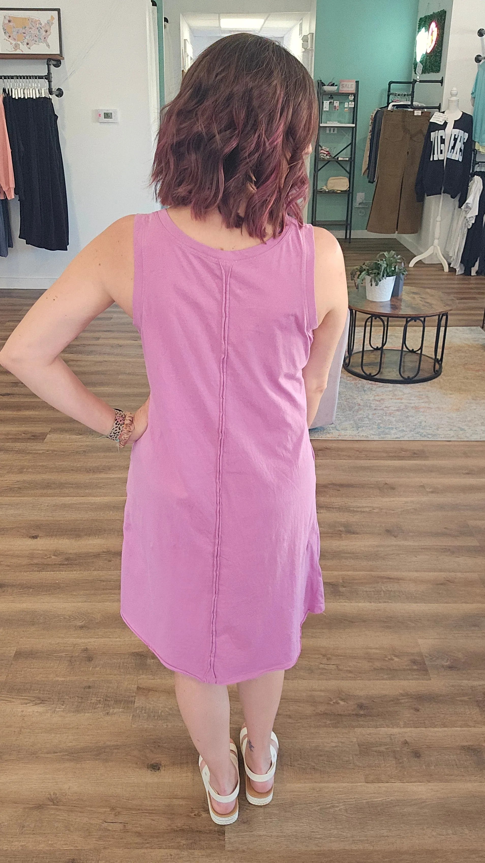 Shop Easy Breezy Raw Edge Dress with Pockets - Orchid- at Ruby Joy Boutique, a Women's Clothing Store in Pickerington, Ohio
