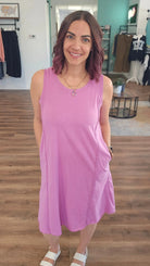 Shop Easy Breezy Raw Edge Dress with Pockets - Orchid- at Ruby Joy Boutique, a Women's Clothing Store in Pickerington, Ohio