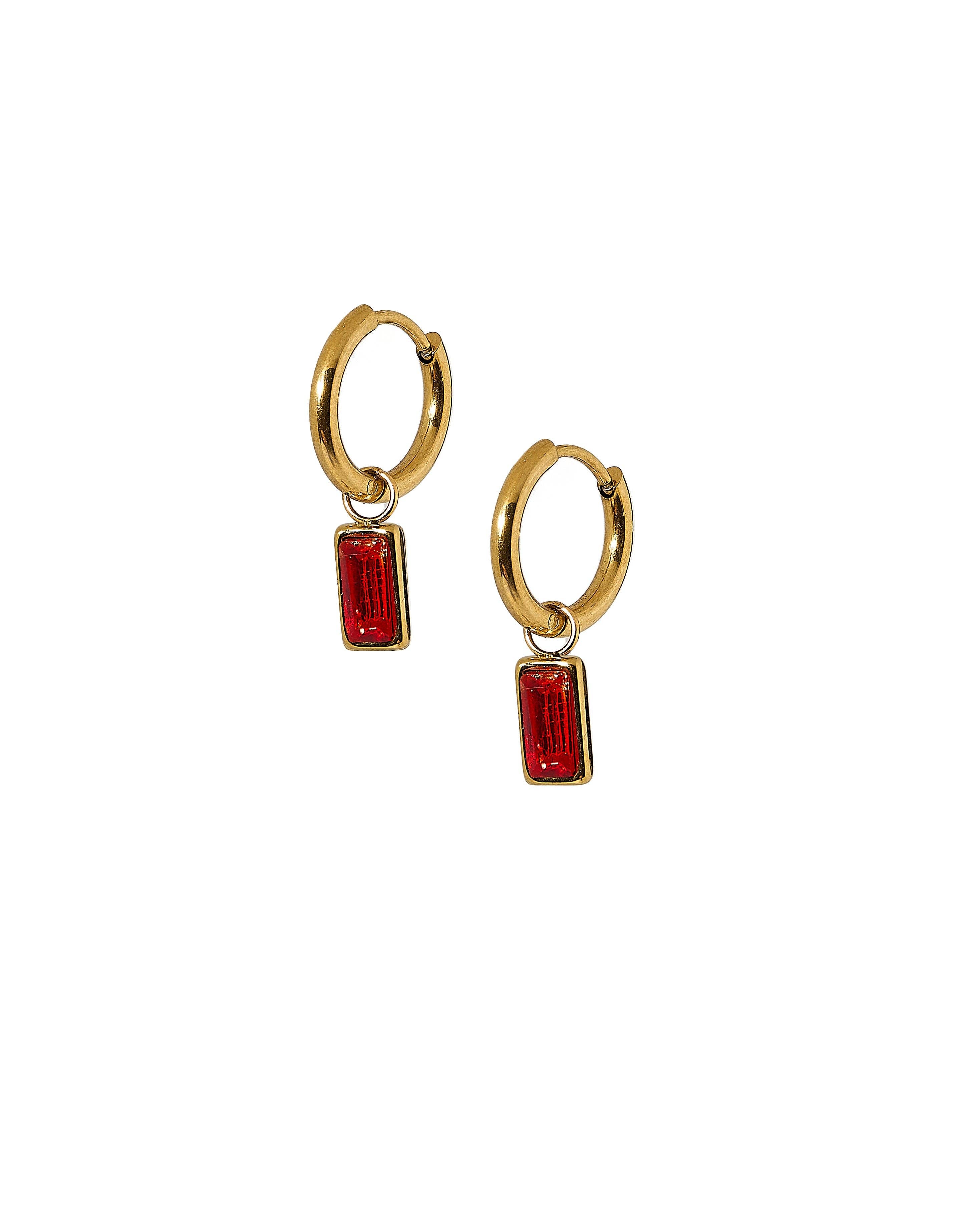 Shop Edith Huggie Charm Earrings - Red- at Ruby Joy Boutique, a Women's Clothing Store in Pickerington, Ohio