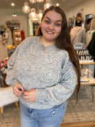 Shop Ellis Floral Stitch Sweater-Sweater at Ruby Joy Boutique, a Women's Clothing Store in Pickerington, Ohio