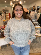 Shop Ellis Floral Stitch Sweater-Sweater at Ruby Joy Boutique, a Women's Clothing Store in Pickerington, Ohio