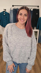 Shop Ellis Floral Stitch Sweater-Sweater at Ruby Joy Boutique, a Women's Clothing Store in Pickerington, Ohio