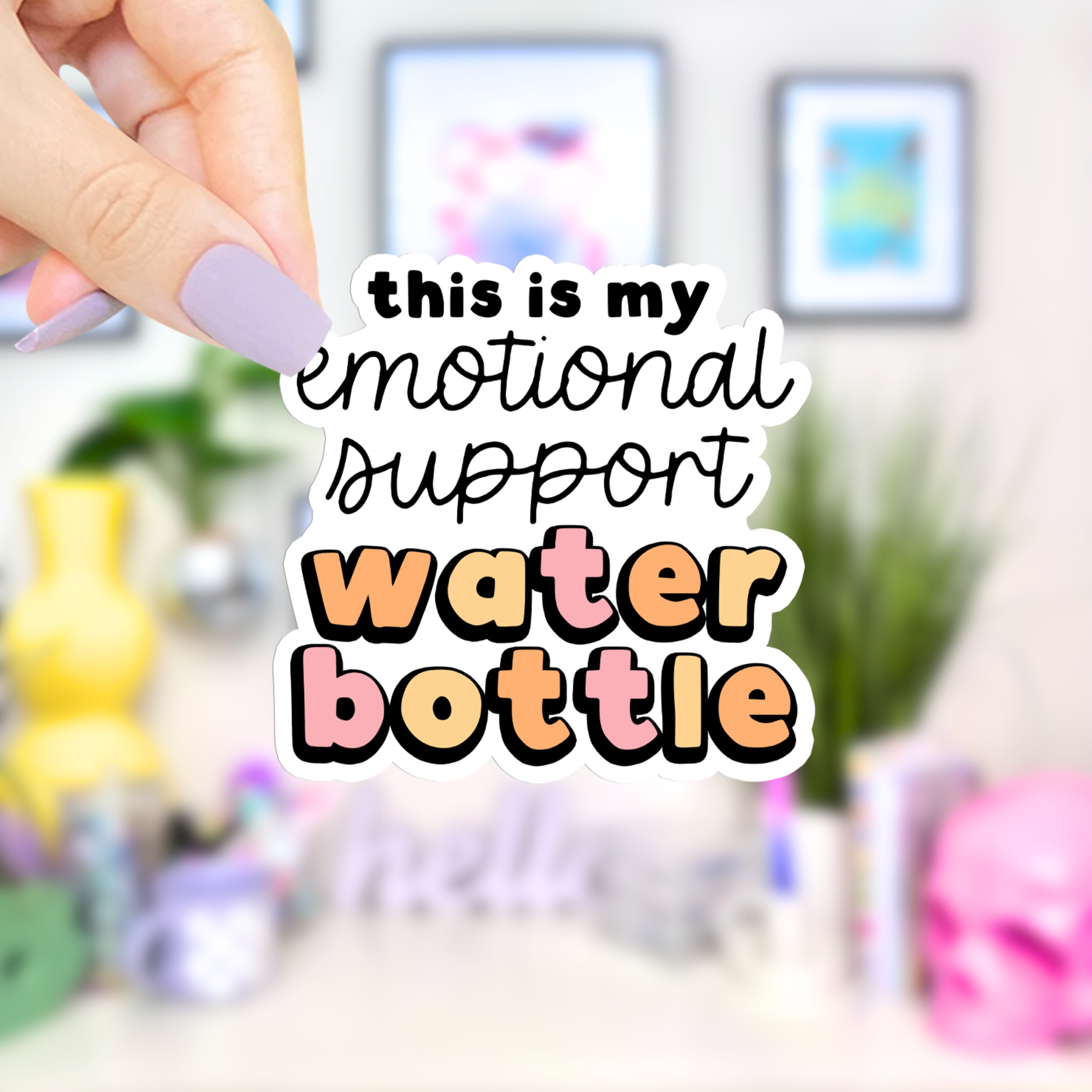 Shop Emotional Support Water Bottle - Waterproof Vinyl Sticker-Stickers at Ruby Joy Boutique, a Women's Clothing Store in Pickerington, Ohio