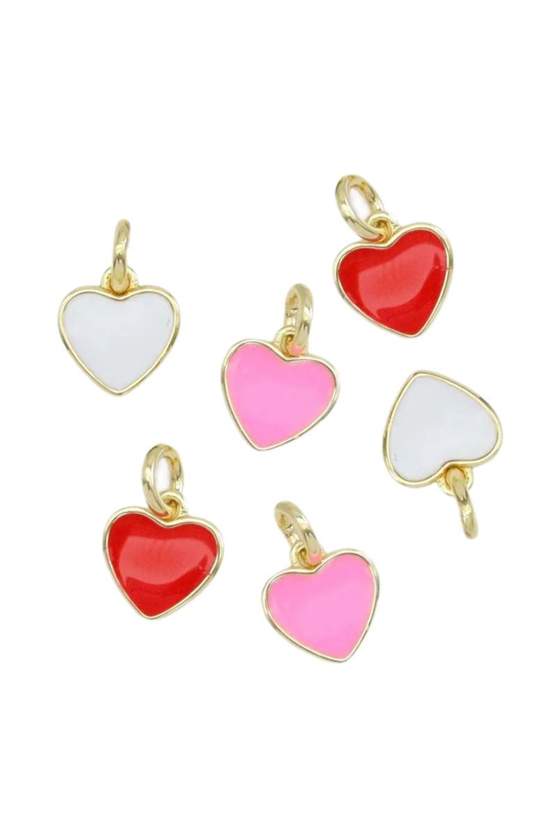 Shop Enamel Heart Charm - Red, White or Pink- at Ruby Joy Boutique, a Women's Clothing Store in Pickerington, Ohio