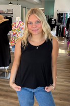 Shop Essential Raw Edge Tank - Black- at Ruby Joy Boutique, a Women's Clothing Store in Pickerington, Ohio