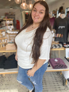 Shop Essential V-Neck Tee-Shirts at Ruby Joy Boutique, a Women's Clothing Store in Pickerington, Ohio