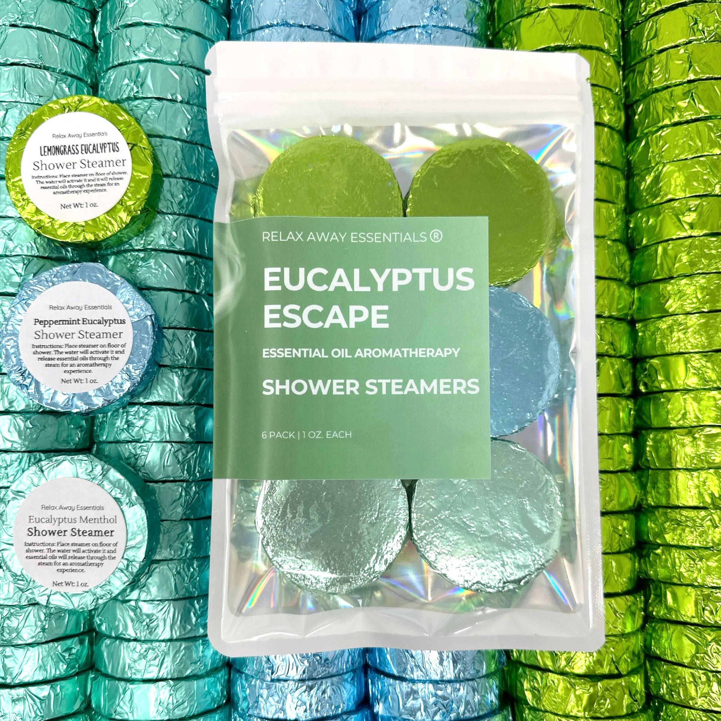 Shop Eucalyptus Escape Shower Steamers 6 Pack - Made in USA- at Ruby Joy Boutique, a Women's Clothing Store in Pickerington, Ohio