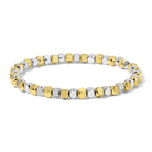 Shop Fashion Fortune Stretch Bracelets | Silver and Gold Mix-4mm Gold & Silver Cube Beads at Ruby Joy Boutique, a Women's Clothing Store in Pickerington, Ohio