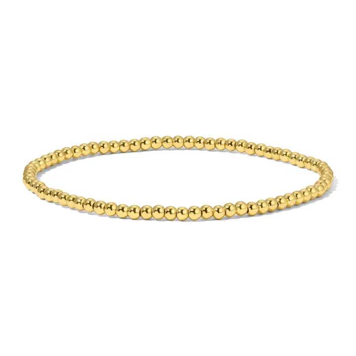 Shop Fashion Fortune Stretch Bracelets | Silver and Gold Mix-3mm Round Gold Beads at Ruby Joy Boutique, a Women's Clothing Store in Pickerington, Ohio