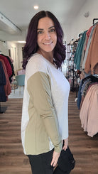 Shop Feeling Fine Colorblock Top-Shirts & Tops at Ruby Joy Boutique, a Women's Clothing Store in Pickerington, Ohio