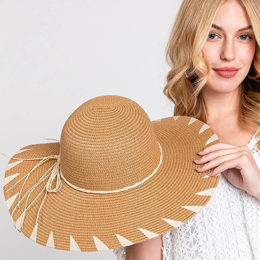 Shop Floppy Beach Hat with Edge Details-Hats at Ruby Joy Boutique, a Women's Clothing Store in Pickerington, Ohio