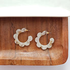 Shop Flora Hoops - Cream-Earrings at Ruby Joy Boutique, a Women's Clothing Store in Pickerington, Ohio