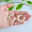 Shop Flora Hoops - Cream-Earrings at Ruby Joy Boutique, a Women's Clothing Store in Pickerington, Ohio