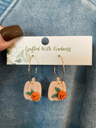 Shop Floral Pumpkin Hoops-Earrings at Ruby Joy Boutique, a Women's Clothing Store in Pickerington, Ohio