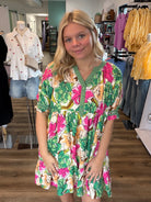 Shop Floral Tiered Babydoll Dress- at Ruby Joy Boutique, a Women's Clothing Store in Pickerington, Ohio