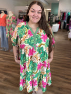 Shop Floral Tiered Babydoll Dress- at Ruby Joy Boutique, a Women's Clothing Store in Pickerington, Ohio