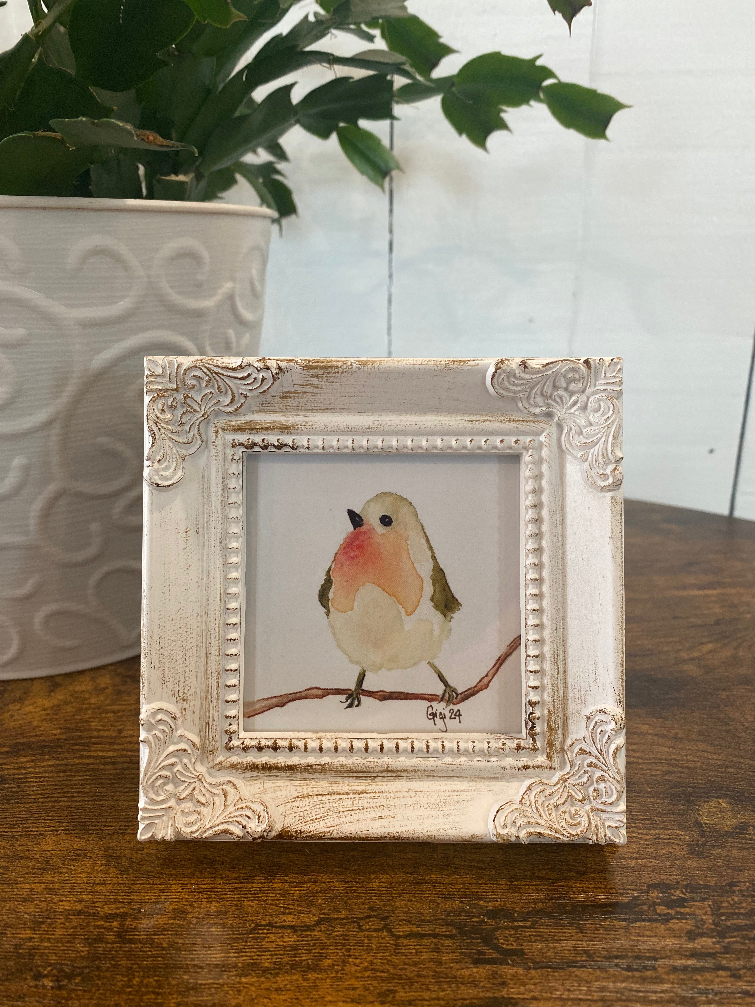 Shop Framed Watercolor Prints-Peach Bird at Ruby Joy Boutique, a Women's Clothing Store in Pickerington, Ohio