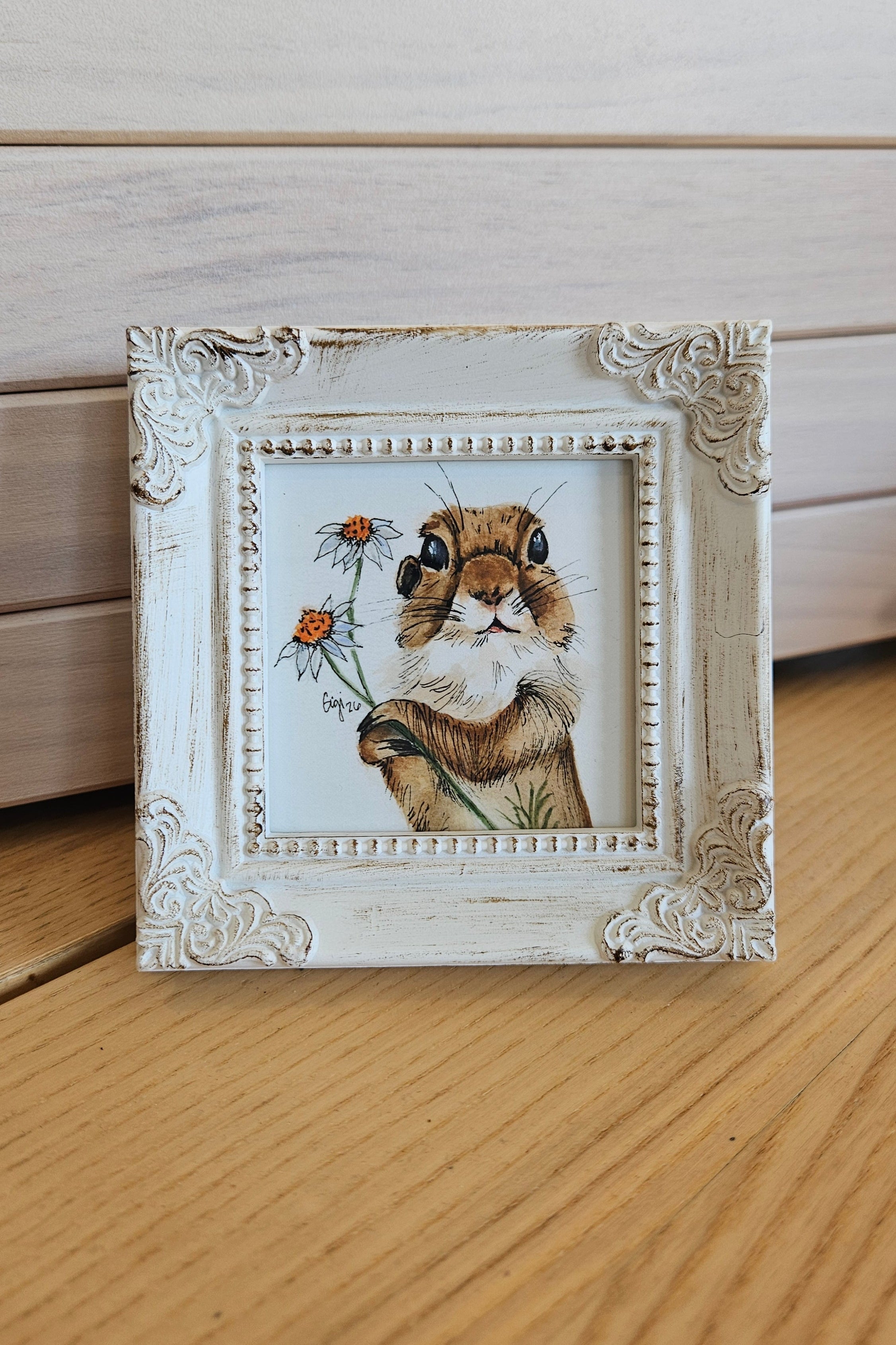 Shop Framed Watercolor Prints-Squirrel & Daffodil at Ruby Joy Boutique, a Women's Clothing Store in Pickerington, Ohio