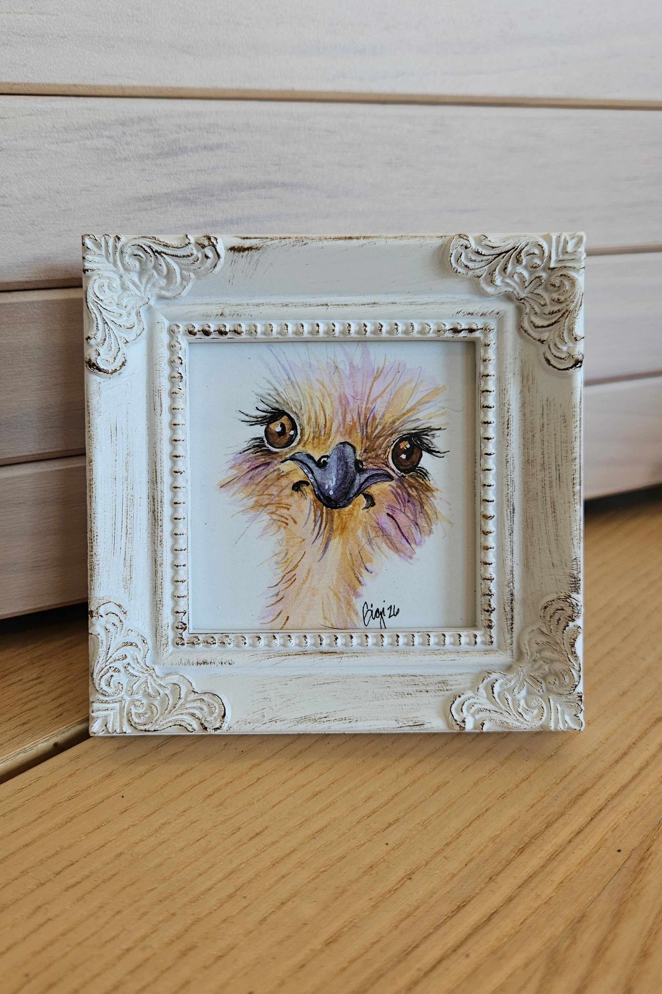 Shop Framed Watercolor Prints-Ostrich at Ruby Joy Boutique, a Women's Clothing Store in Pickerington, Ohio