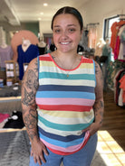 Shop Get Bold Striped Tank Top-tank at Ruby Joy Boutique, a Women's Clothing Store in Pickerington, Ohio