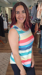 Shop Get Bold Striped Tank Top-tank at Ruby Joy Boutique, a Women's Clothing Store in Pickerington, Ohio