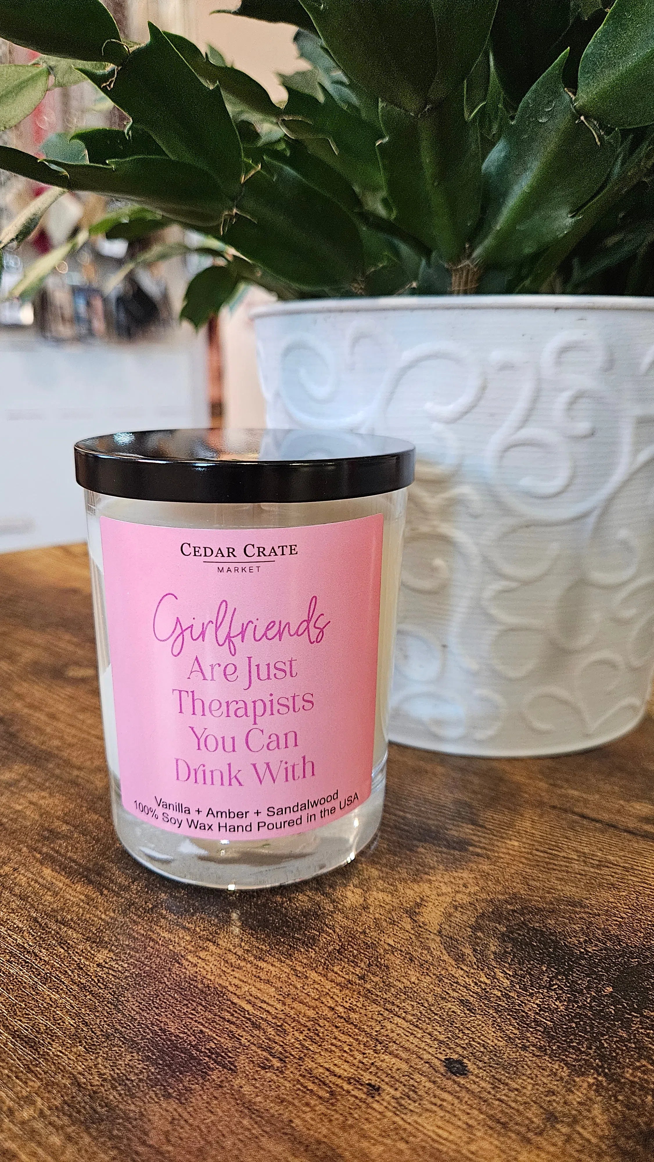 Shop Girlfriends Are Just Therapist You Can Drink With | Vanilla, Amber, Sandalwood- at Ruby Joy Boutique, a Women's Clothing Store in Pickerington, Ohio