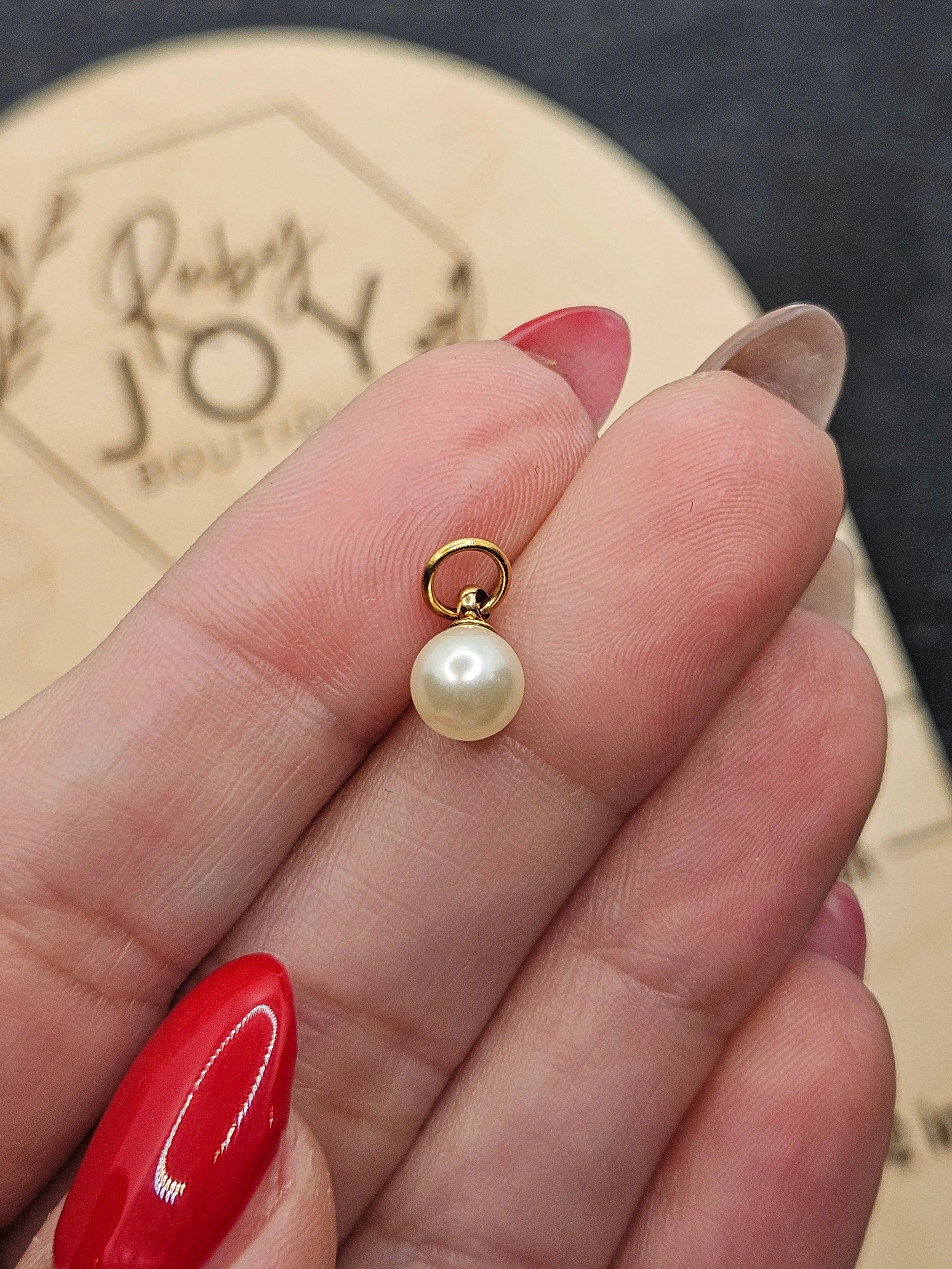 Shop Glass Pearl Charm - 3 Sizes-6mm at Ruby Joy Boutique, a Women's Clothing Store in Pickerington, Ohio