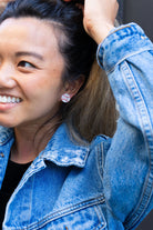 Shop Glitter Baseball Studs- at Ruby Joy Boutique, a Women's Clothing Store in Pickerington, Ohio