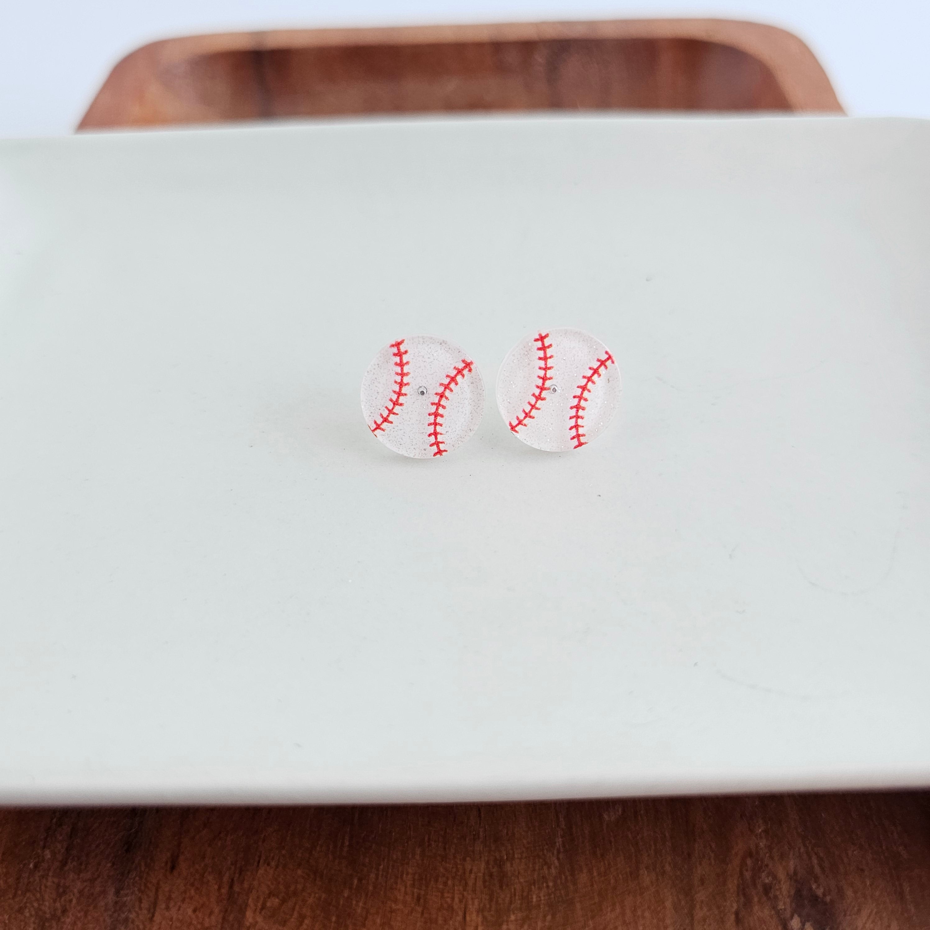 Shop Glitter Baseball Studs- at Ruby Joy Boutique, a Women's Clothing Store in Pickerington, Ohio