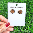 Shop Glitter Basketball Studs- at Ruby Joy Boutique, a Women's Clothing Store in Pickerington, Ohio