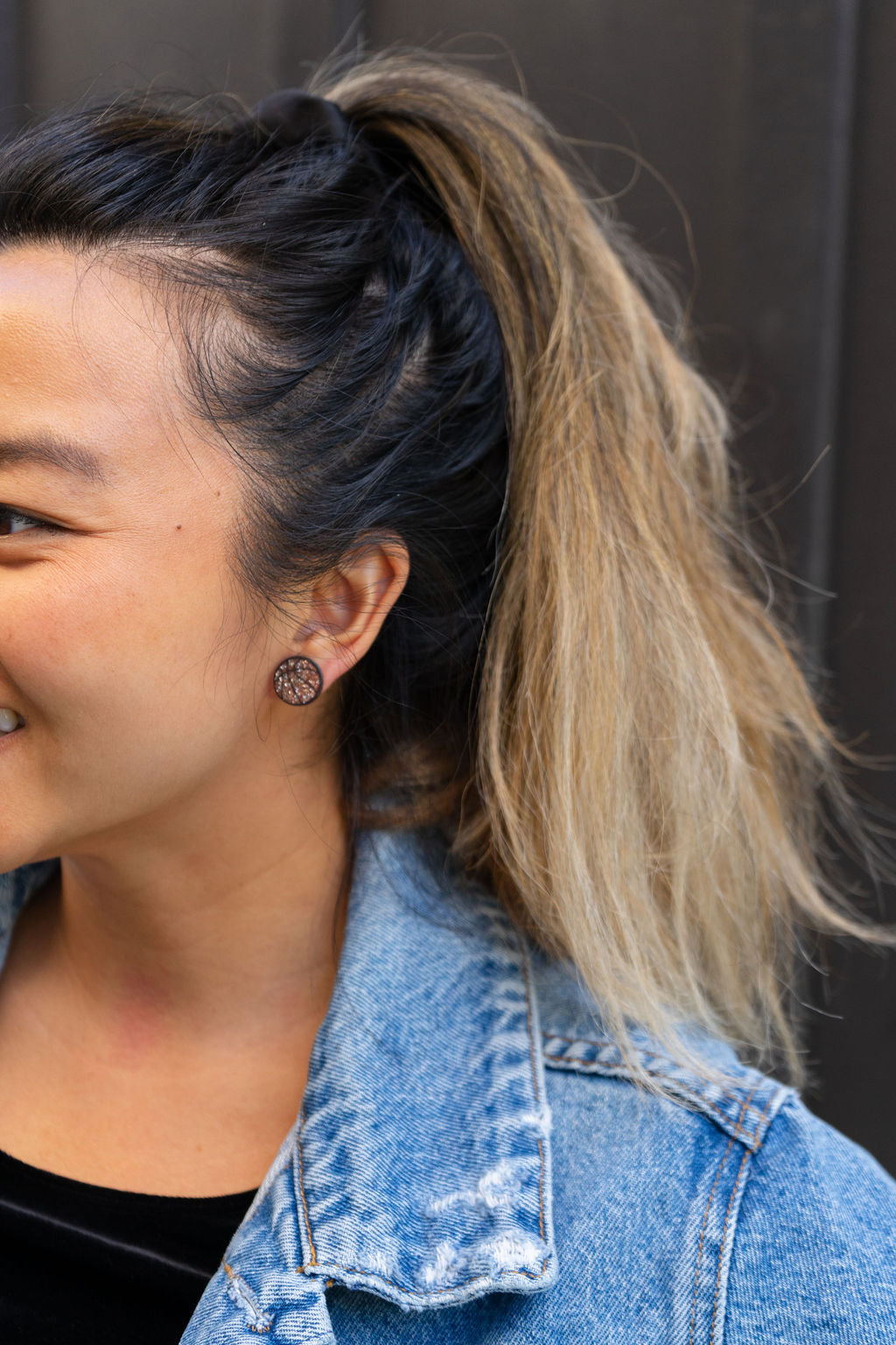 Shop Glitter Basketball Studs- at Ruby Joy Boutique, a Women's Clothing Store in Pickerington, Ohio