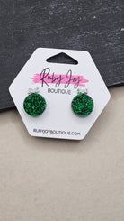 Shop Glitter Christmas Ornament Stud Earrings- at Ruby Joy Boutique, a Women's Clothing Store in Pickerington, Ohio