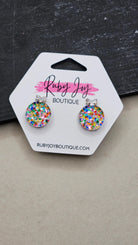 Shop Glitter Christmas Ornament Stud Earrings- at Ruby Joy Boutique, a Women's Clothing Store in Pickerington, Ohio