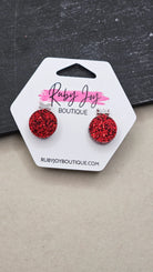 Shop Glitter Christmas Ornament Stud Earrings- at Ruby Joy Boutique, a Women's Clothing Store in Pickerington, Ohio
