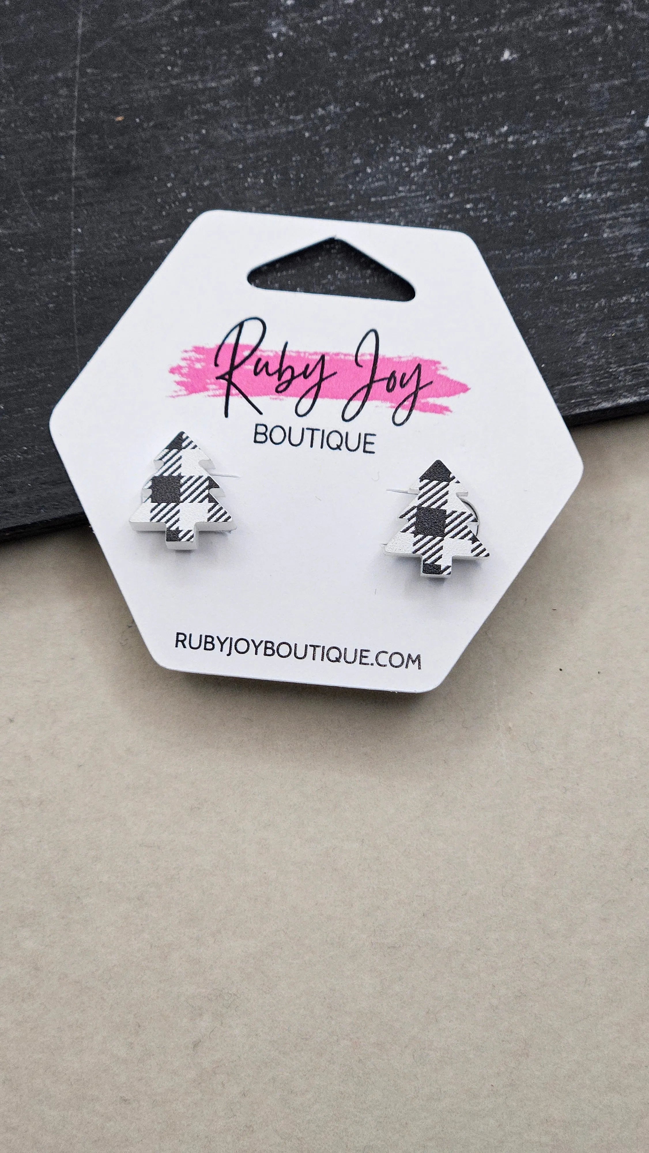 Shop Glitter Christmas Tree Stud Earrings- at Ruby Joy Boutique, a Women's Clothing Store in Pickerington, Ohio