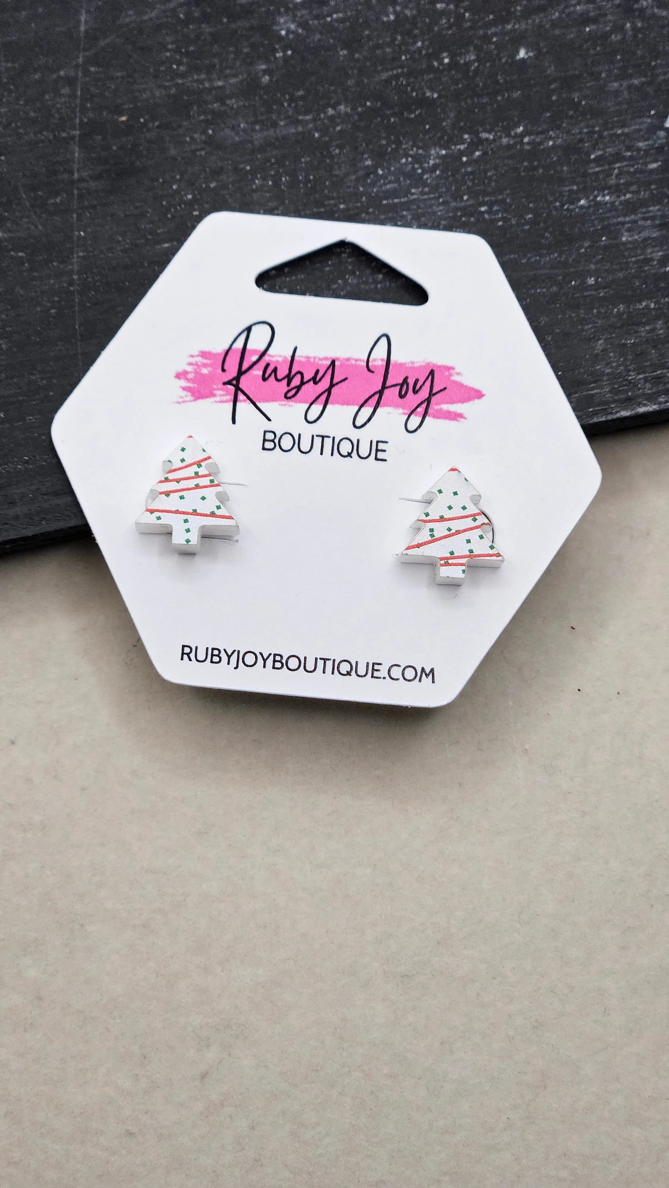 Shop Glitter Christmas Tree Stud Earrings- at Ruby Joy Boutique, a Women's Clothing Store in Pickerington, Ohio