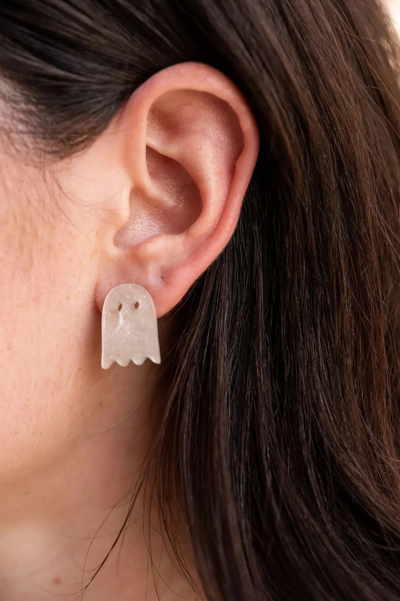 Shop Glitter Ghost Stud Earrings-Earrings at Ruby Joy Boutique, a Women's Clothing Store in Pickerington, Ohio