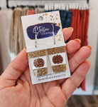 Shop Glitter Pumpkin Spice Latte Earrings-Earrings at Ruby Joy Boutique, a Women's Clothing Store in Pickerington, Ohio