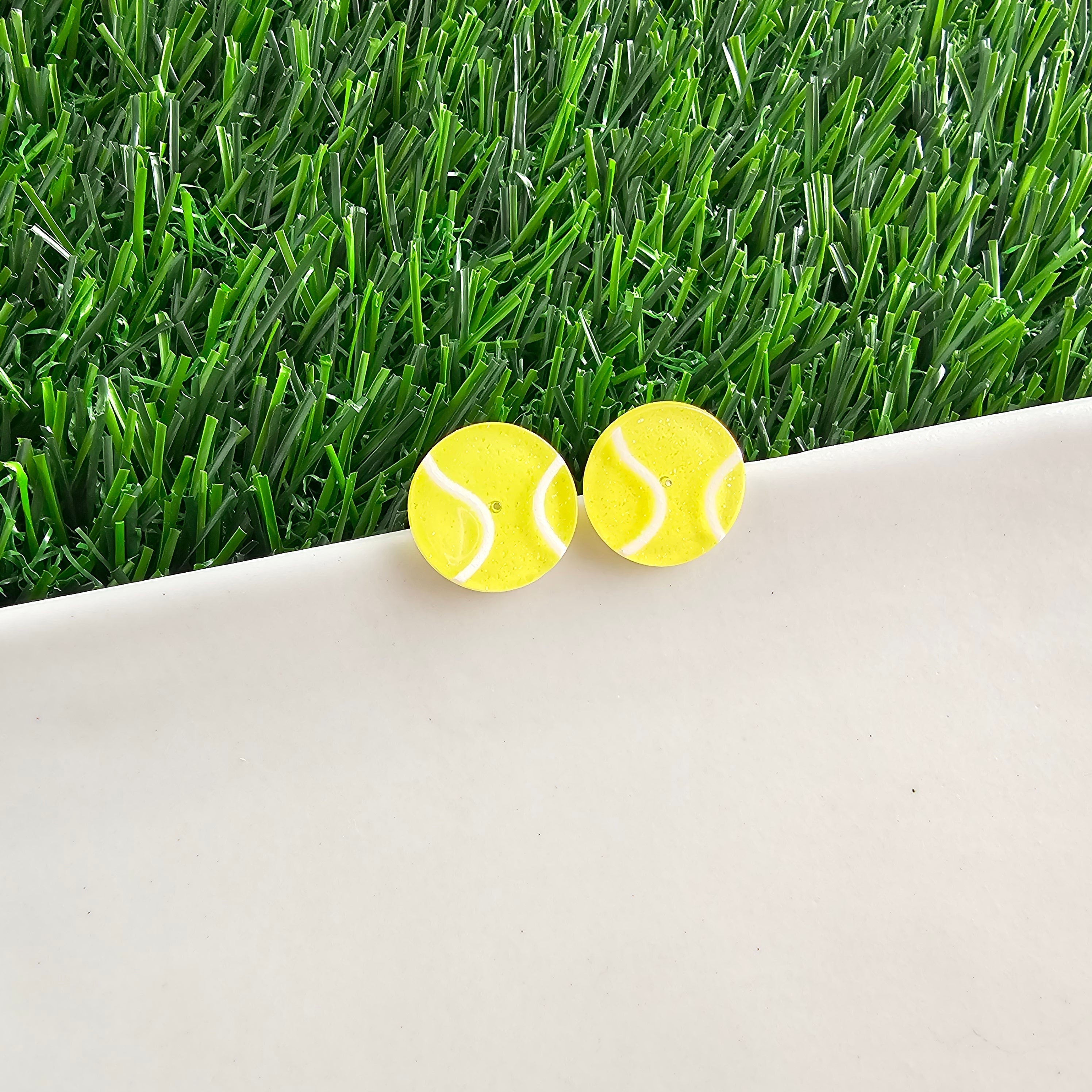 Shop Glitter Tennis Ball Studs- at Ruby Joy Boutique, a Women's Clothing Store in Pickerington, Ohio
