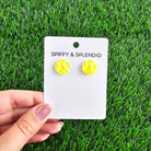 Shop Glitter Tennis Ball Studs- at Ruby Joy Boutique, a Women's Clothing Store in Pickerington, Ohio
