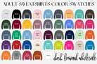 Dash Forward Gildan Tultex Sweatshirt Color Swatch Chart