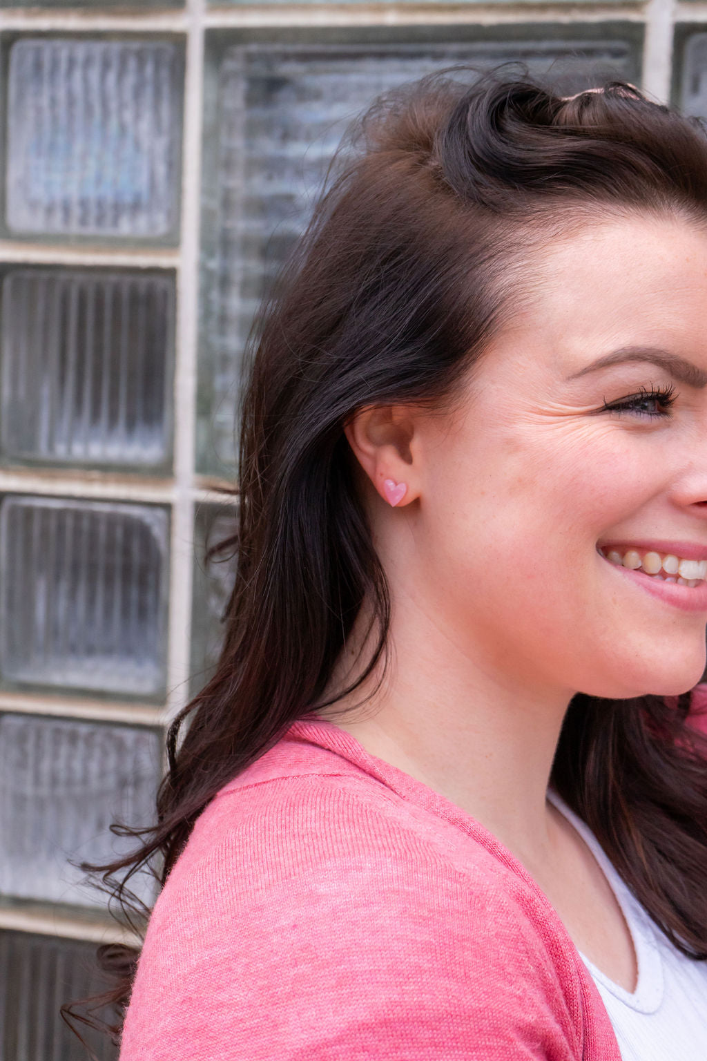 Shop Hand Drawn Heart Studs- Pink- at Ruby Joy Boutique, a Women's Clothing Store in Pickerington, Ohio