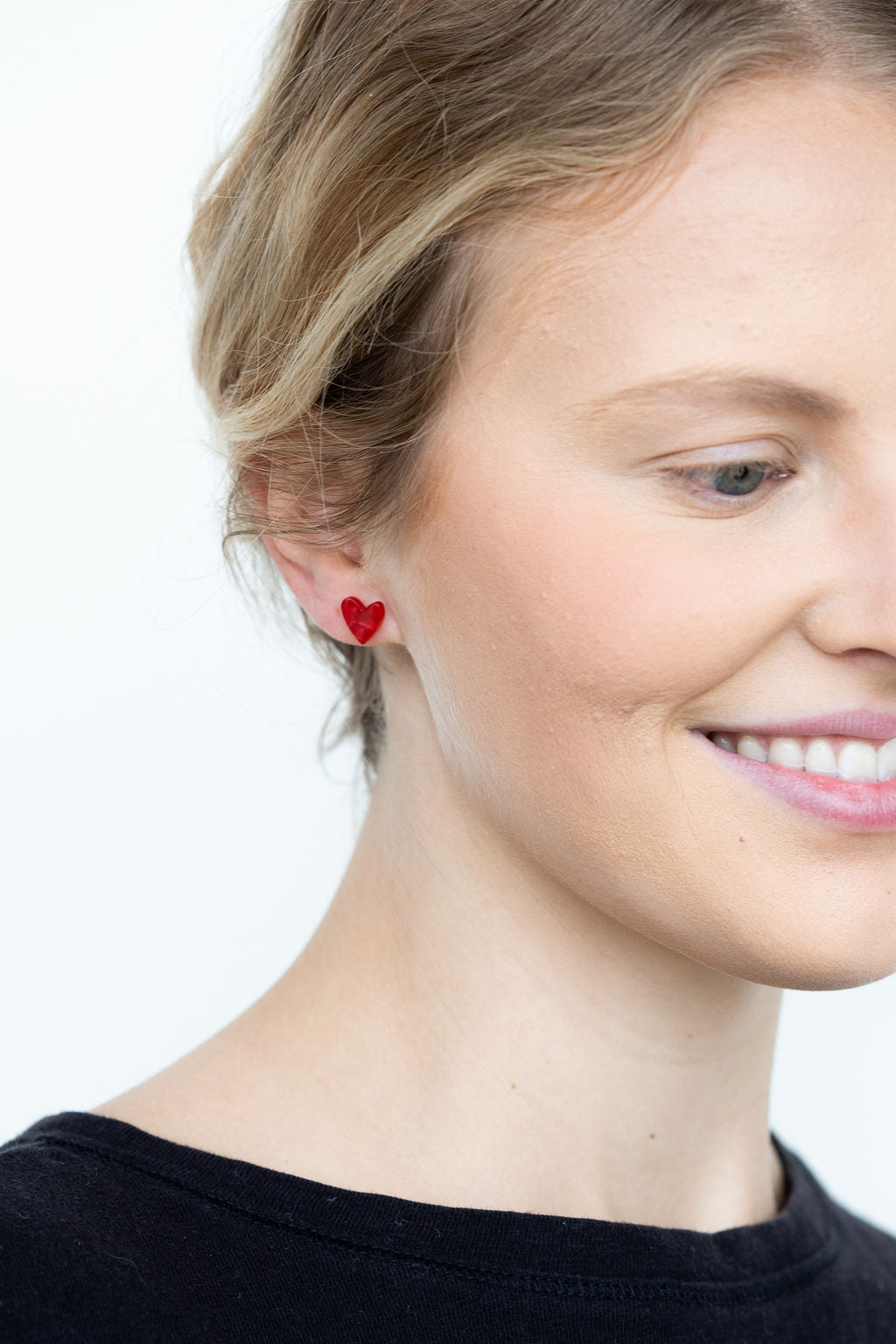 Shop Hand Drawn Heart Studs- Red- at Ruby Joy Boutique, a Women's Clothing Store in Pickerington, Ohio