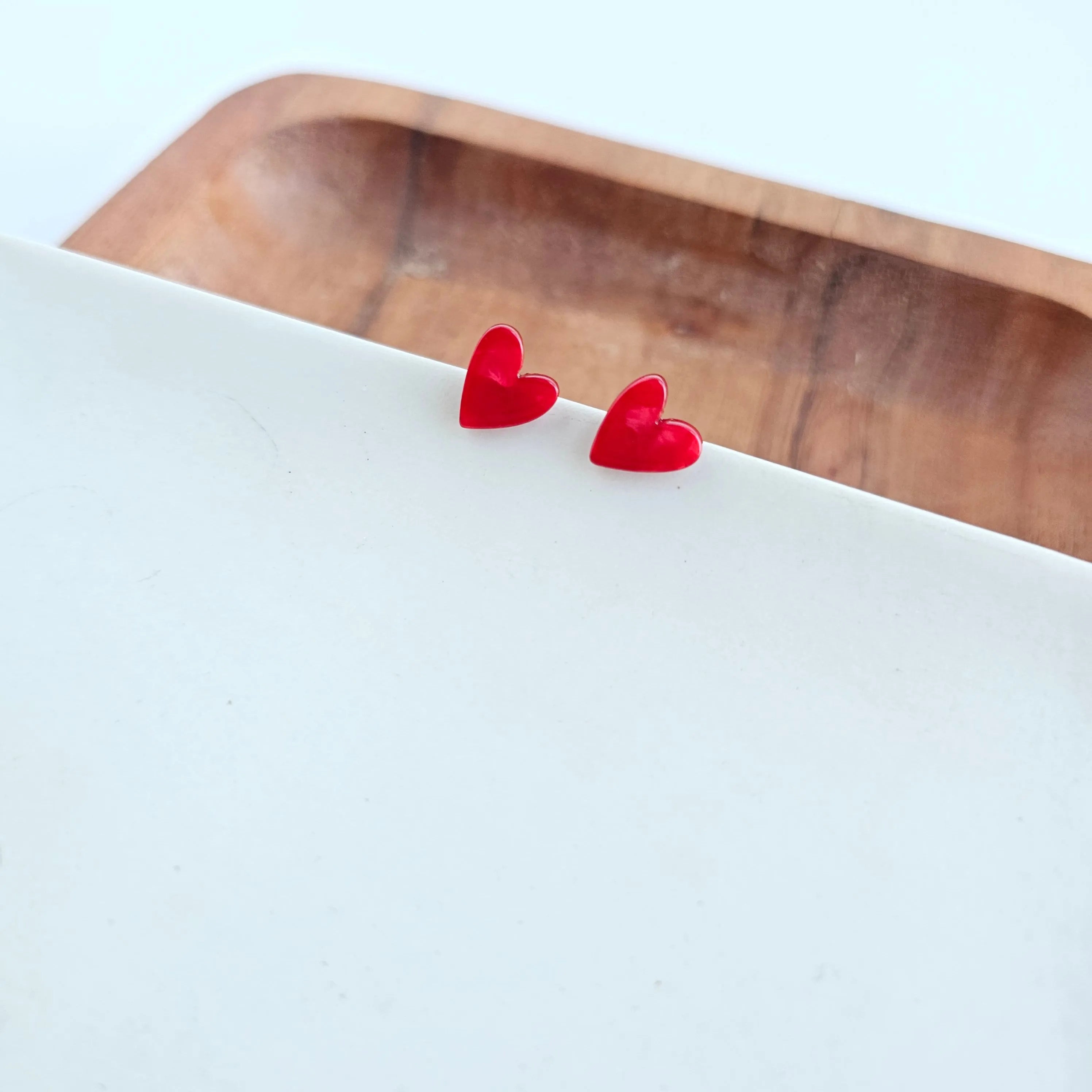 Shop Hand Drawn Heart Studs- Red- at Ruby Joy Boutique, a Women's Clothing Store in Pickerington, Ohio