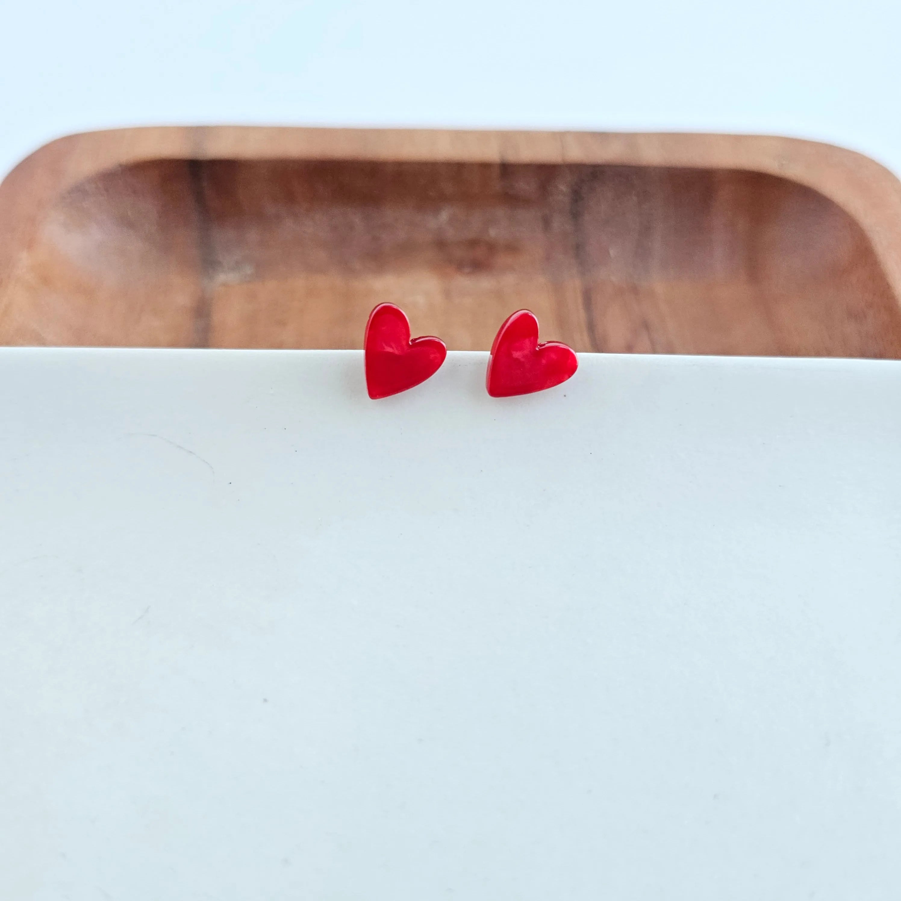 Shop Hand Drawn Heart Studs- Red- at Ruby Joy Boutique, a Women's Clothing Store in Pickerington, Ohio